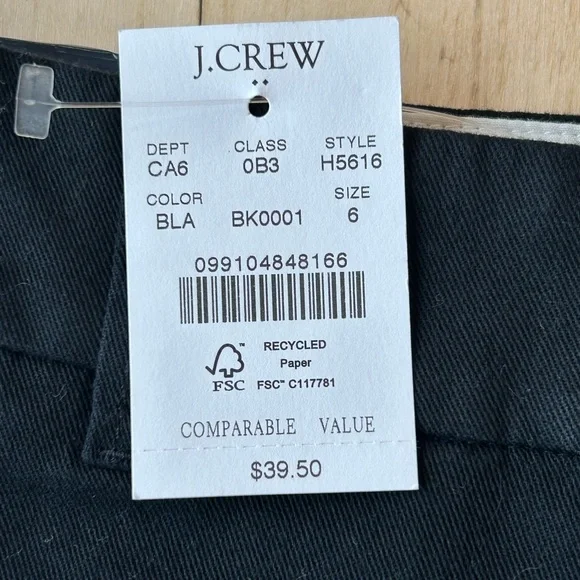 J. Crew Women’s Classic Chino 3.5” Inseam 100% Cotton Shorts Black NWT - Picture 8 of 16